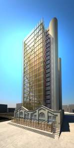 Artist's rendering of proposed 24 storey tower